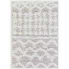 Livabliss Nour Shaggy Geometric Plush Pile Light Grey Area Rug (60 x 90 cm)
