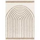 Livabliss Pihu Shaggy Global Plush Pile Cream Area Rug (160 x 213 cm)