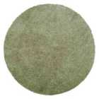 Livabliss Claire Shaggy Solid Color Plush Pile Moss Green Area Rug (120 x 120 cm)