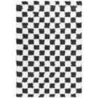 Livabliss Willa Shaggy Modern Plush Pile Black Checkered Area Rug (160 x 220 cm)