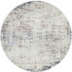 Livabliss Alix Abstract Modern Marble Blue/Ivory Area Rug (200 x 200 cm)