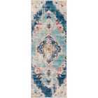 Livabliss Romy Vintage Oriental Boho Blue Runner Rug (80 x 220 cm)
