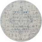 Livabliss Lya Round Vintage Oriental Boho Ivory Area Rug (200 x 200 cm)