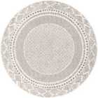 Livabliss Ambre Round Scandi Geometric Grey Area Rug (160 x 160 cm)