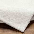 Livabliss Claire Round Shaggy Solid Color Plush Pile Off-White Area Rug (160 x 160 cm)