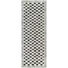 Livabliss Ekta Scandi Modern High Pile Black Checkered Runner Rug (80 x 220 cm)