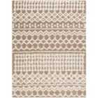 Livabliss Nour Shaggy Geometric Plush Pile Taupe Area Rug (160 x 220 cm)