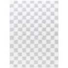 Livabliss Willa Shaggy Modern Plush Pile Light Grey Checkered Area Rug (160 x 220 cm)