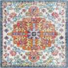 Livabliss Lou Square Vintage Oriental Boho Saffron/Navy Area Rug (152 x 152 cm)