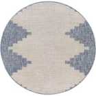 Livabliss Rubal Round In- & Outdoor Global Denim Area Rug (160 x 160 cm)