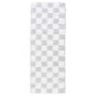 Livabliss Willa Shaggy Modern Plush Pile Light Grey Checkered Area Rug (80 x 220 cm)