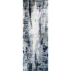 Livabliss Giulia Abstract Modern Marble Aqua/Navy Runner Rug (80 x 220 cm)