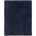 Livabliss Soso Shaggy Solid Color Plush Pile Dark Blue Area Rug (160 x 213 cm)