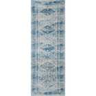 Livabliss Neelam Vintage Oriental Boho Sky Blue/Light Grey/White/Navy Runner Rug (80 x 220 cm)