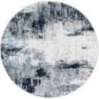 Livabliss Giulia Round Abstract Modern Marble Aqua/Navy Area Rug (200 x 200 cm)