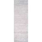 Livabliss Mila Scandi Geometric Light Grey/White Runner Rug (80 x 230 cm)