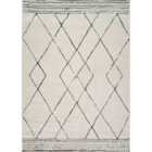 Livabliss Hannah Berber Modern High Pile Ivory Black Area Rug (200 x 275 cm)