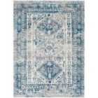 Livabliss Neelam Vintage Oriental Boho Sky Blue/Light Grey/White/Navy Area Rug (120 x 170 cm)