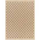 Livabliss Tori In- & Outdoor Cottage Jute-Look Light Brown/Black Checkered Area Rug (120 x 170 cm)
