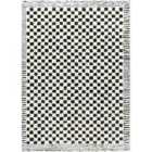 Livabliss Ekta Scandi Modern High Pile Black Checkered Area Rug (200 x 275 cm)
