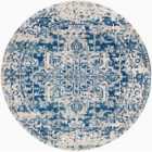 Livabliss Juliette Round Vintage Oriental Boho Navy Area Rug (160 x 160 cm)