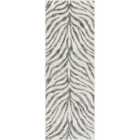 Livabliss Cybele Scandi Boho Zebra Charcoal Runner Rug (80 x 220 cm)