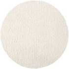 Livabliss Soso Round Shaggy Solid Color Plush Pile Cream Area Rug (160 x 160 cm)