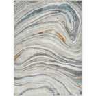 Livabliss Makayla Abstract Modern Marble Sky Blue/Beige Area Rug (160 x 213 cm)