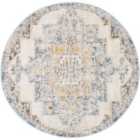 Livabliss Agra Round Vintage Oriental Boho Sky Blue Area Rug (160 x 160 cm)