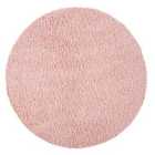 Livabliss Soso Round Shaggy Solid Color Plush Pile Pink Area Rug (160 x 160 cm)