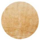 Livabliss Claire Shaggy Solid Color Plush Pile Mustard Area Rug (120 x 120 cm)