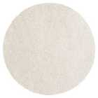 Livabliss Claire Round Shaggy Solid Color Plush Pile Light Beige Area Rug (160 x 160 cm)