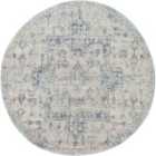 Livabliss Lya Round Vintage Oriental Boho Ivory Area Rug (160 x 160 cm)