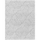 Livabliss Allie Shaggy Geometric Plush Pile Light Grey Area Rug (200 x 275 cm)