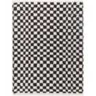 Livabliss Kittu Shaggy Modern Plush Pile Dark Grey Checkered Area Rug (200 x 275 cm)