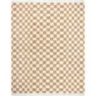 Livabliss Kittu Shaggy Modern Plush Pile Saffron Checkered Area Rug (160 x 213 cm)