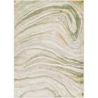 Livabliss Makayla Abstract Modern Marble Moss/Beige Area Rug (120 x 170 cm)