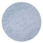 Livabliss Soso Round Shaggy Solid Color Plush Pile Blue Area Rug (160 x 160 cm)
