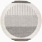 Livabliss Enso Round Scandi Geometric White/Black Area Rug (200 x 200 cm)