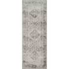 Livabliss Neelam Vintage Oriental Boho Light Grey/White/Charcoal Runner Rug (80 x 220 cm)