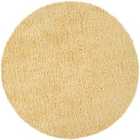 Livabliss Soso Round Shaggy Solid Color Plush Pile Yellow Area Rug (120 x 120 cm)