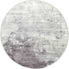 Livabliss Fiona Round Abstract Modern Marble Silver Grey Area Rug (160 x 160 cm)
