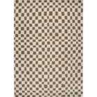 Livabliss Irina Scandi Modern High Pile Brown Checkered Area Rug (200 x 275 cm)