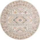 Livabliss Evelyn Round Scandi Modern Boho Brick Area Rug (160 x 160 cm)