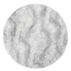 Livabliss Marina Round Shaggy Solid Color Plush Pile Grey Area Rug (160 x 160 cm)