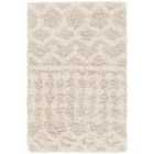 Livabliss Nour Shaggy Geometric Plush Pile Cream Beige Area Rug (60 x 90 cm)