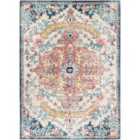 Livabliss Maverick Vintage Oriental Boho Sky Blue/Garnet Area Rug (160 x 220 cm)