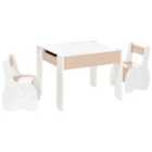 Beliani 2 Seater Kids Set Table with Chairs Light Wood and White LOYD