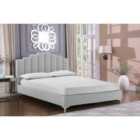 Martino Bed Single Plush Velvet Silver