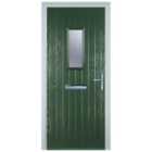 Door-Stop 1 Square Green Left Hand GRP Composite Door - 2100mm